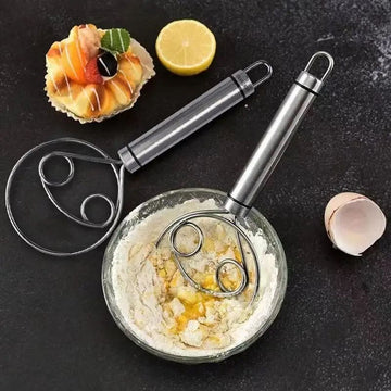 Manual Non-Stick Stainless Steel Dough Whisk Mixer – Flour & Cream Beater