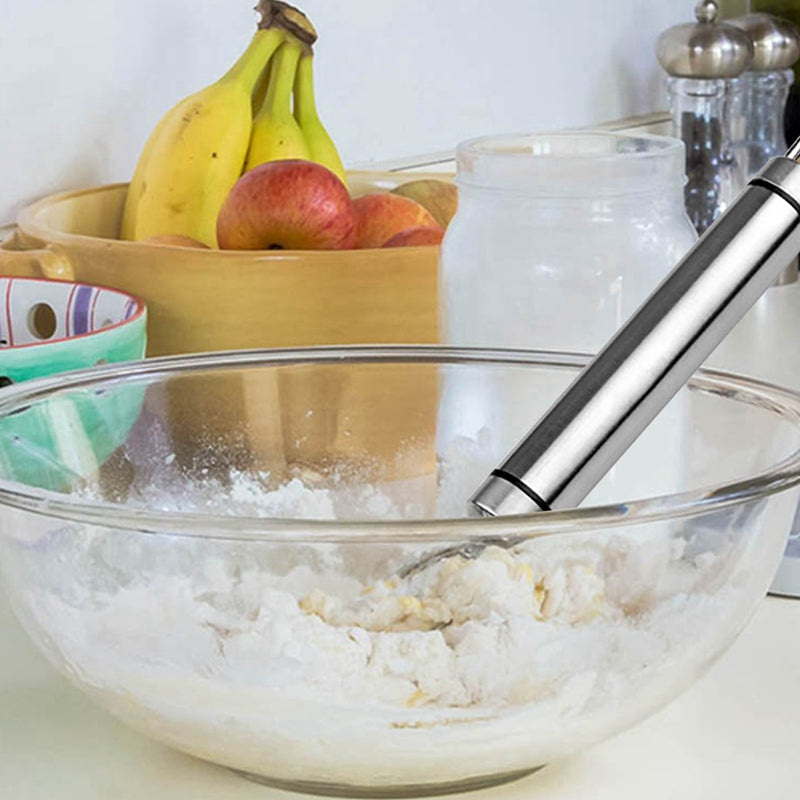 Manual Non-Stick Stainless Steel Dough Whisk Mixer – Flour & Cream Beater