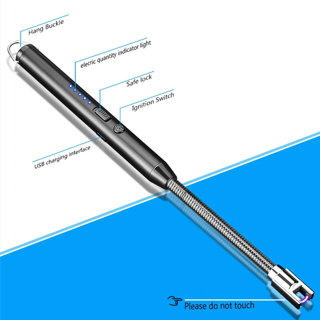 360° USB Rechargeable Arc Lighter – Windproof & Safe